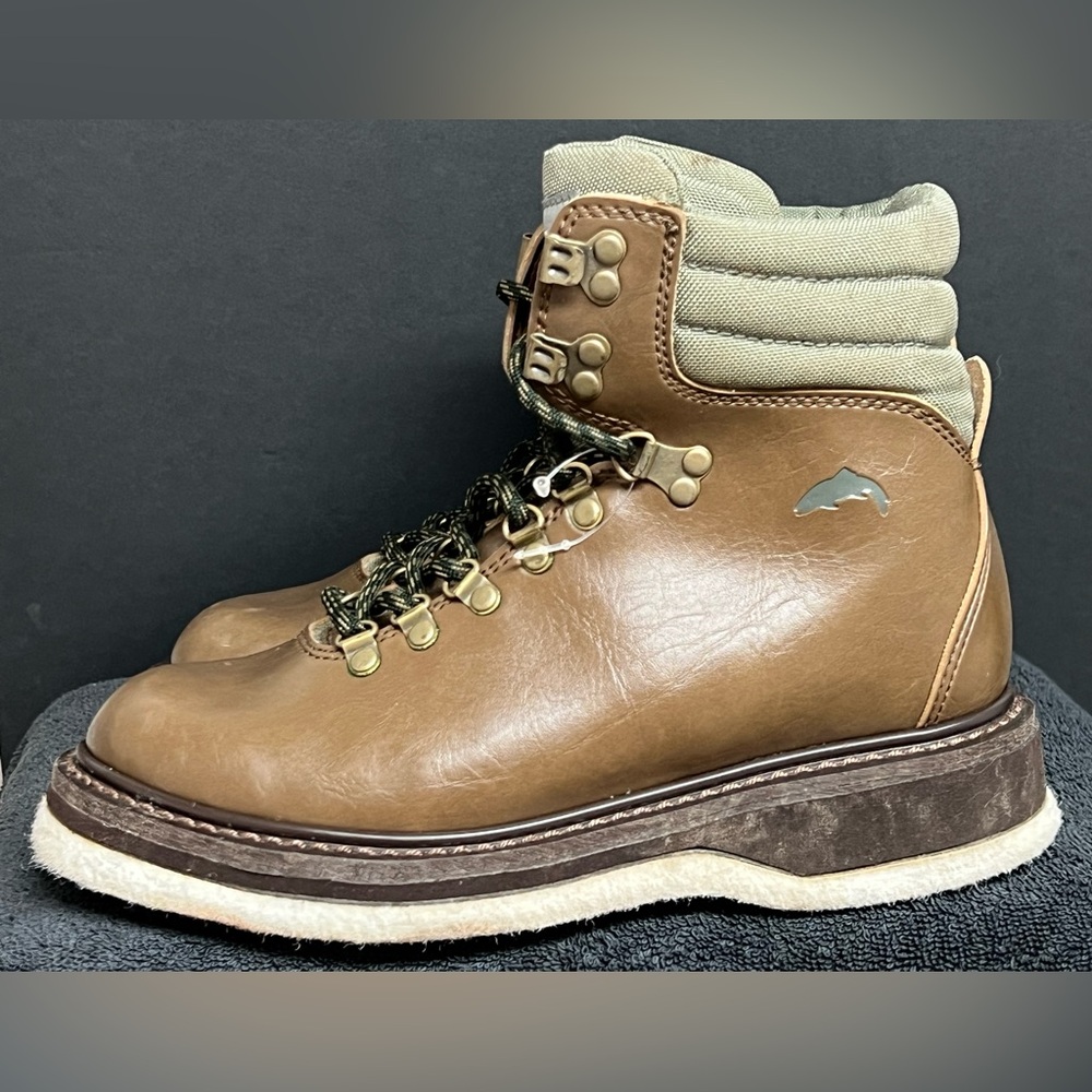 Simms Freestone Fly Fishing Brown Leather Felt Bottom Wading Boot Men's 7